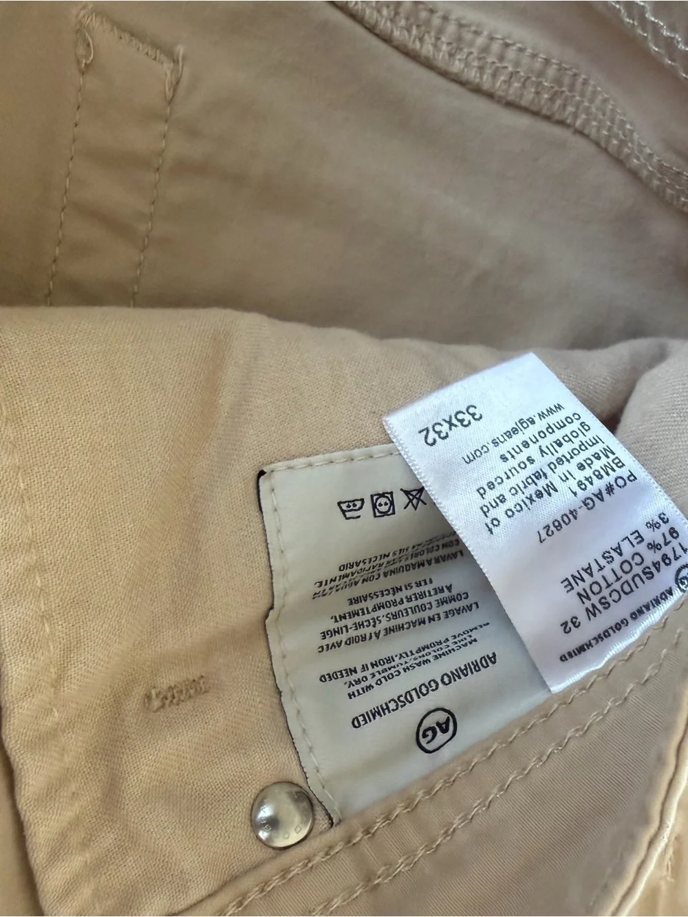 Ag Adriano Goldschmied Light Khaki The Everett pant